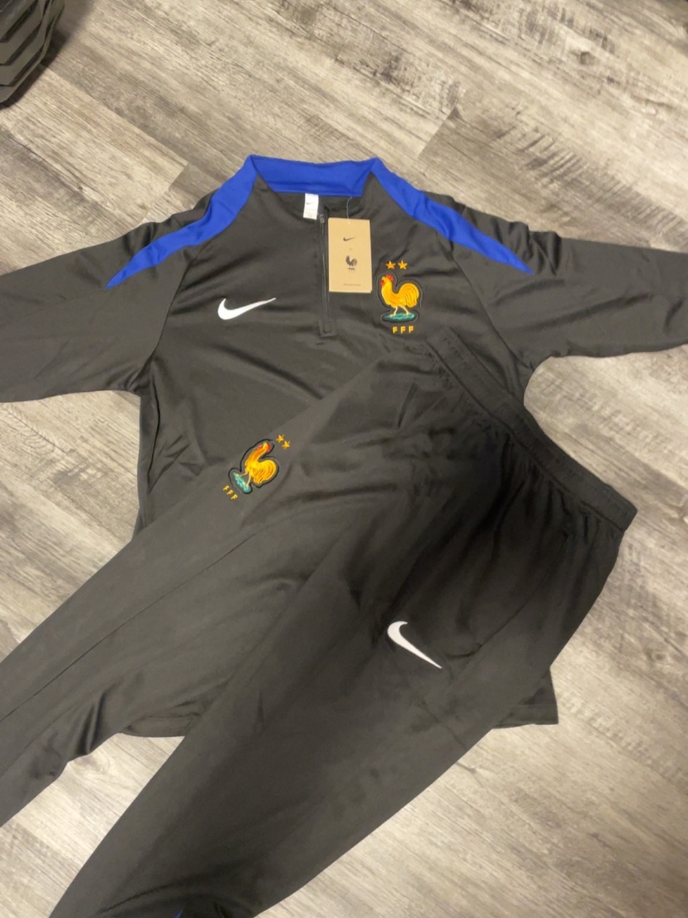 Nike Black and Blue Kids Football Pajama Set with Rooster Crest